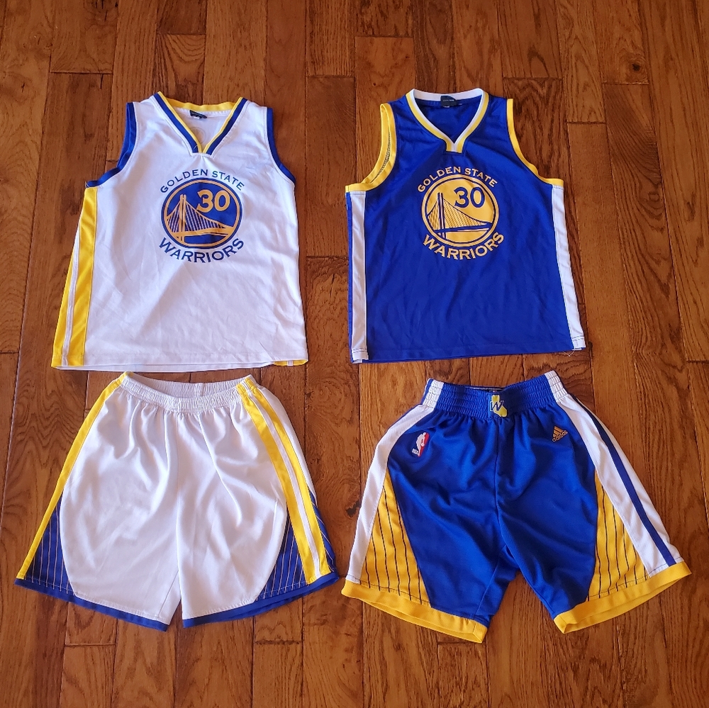 Boys golden state worriers basketball jerseys and shorts
